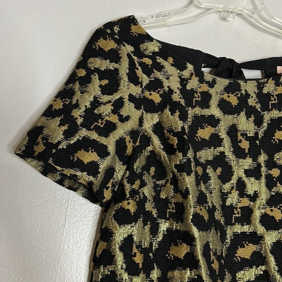 ANTHROPOLOGIE Hutch Brocade Metallic Leopard Animal Print Blouse Women’s xs - Picture 4 of 9